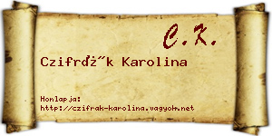 Czifrák Karolina névjegykártya